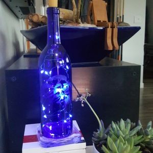 Cobalt blue etch glass hermit crab design